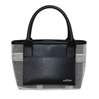 Sacs fourre-tout personnalisés en toile jacquard pour femmes avec motif tricoté, grande taille, poignées et bretelles pour le marquage