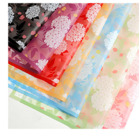 Papier d'emballage floral semi-transparent populaire et imperméable pour cadeaux, bordure fleurie, pour bouquets DIY, pour fleuristes