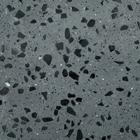Dalles de terrazzo inorganique noir Galaxy Chip pour sols, murs, comptoirs, marches d'escalier, projets hôteliers de luxe