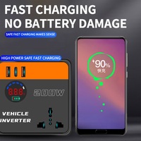 Convertisseur de courant pour voiture 12V/24V 110/220V, chargeur rapide multifonctionnel pour allume-cigare, convertisseur de puissance pour voiture 200W, prise de courant de conversion