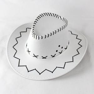 Chapeau de soleil unisexe à large bord rayé 100 % coton, style cowboy occidental, protection solaire, modèle couple, collection Xiyan transfrontalière, best-seller - Product Image 2