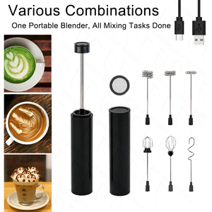 26 ODM Maßgefertigter Handgehaltener 304 Edelstahl USB-Aufladbarer Schaumerzeuger Kaffee <span class=keywords><strong>Mini</strong></span>-Mixer Milchaufschäumer Proteinpulver-Mixer Latte Matcha Kunst - Product Image 2