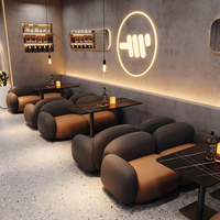 Ensemble de mobilier rétro en bambou pour bars, salons silencieux, cabines KTV privées, canapés muraux, tables et chaises commerciales, idéal pour les salons de thé et cafés