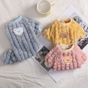 Pakaian anjing flanel hangat musim dingin, pakaian anjing tebal pabrik kucing kaki Empat - Product Image 3