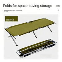 Lit de camping pliant moderne et minimaliste, directement de l'usine, lit de sieste individuel, ultra-léger en acier allié et tissu Oxford, pour situations d'urgence
