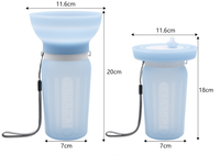 Bouteille d'eau portable pour animaux de compagnie en silicone imperméable pour l'extérieur, bol à eau pliable à motif solide pour chiens et chats