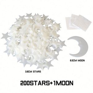 Pegatinas de Pared Personalizadas, Estrellas Luminosas que Brillan en la Oscuridad, Pegatina de Luna de Vinilo Luminoso, Estrellas Brillantes en 3D que Brillan en la Oscuridad - Product Image 4