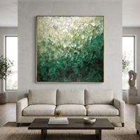 Peinture à l'huile Art Déco peinte à la main sur toile, cadre carré en plastique doré, décoration murale de luxe pour salon, salle à manger, fond de canapé
