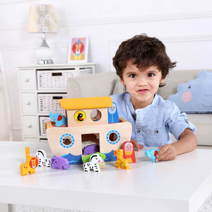Gioco Educativo in Legno Ecologico dell'Arca di Noè, Gioco di Forme e Ordinamento per Bambini dai 24 Mesi in Su - Product Image 2