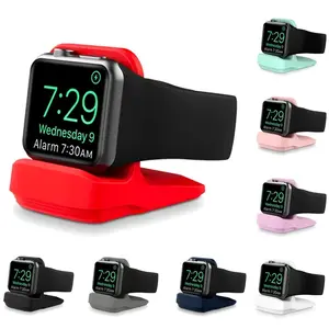 Silicone Charger Stand for Apple Watch Ultra 8 7 6 5 USB Cable Silicone Dock for Iwatch Station Dock Charging Desktop Holder