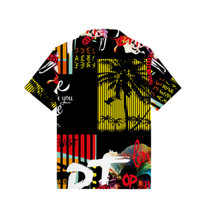 Camisa Hawaiana de Moda OEM con Botones, <span class=keywords><strong>Camisas</strong></span> de Manga Corta <span class=keywords><strong>para</strong></span> <span class=keywords><strong>Hombre</strong></span>, Estilo Rock N Roll - Product Image 2