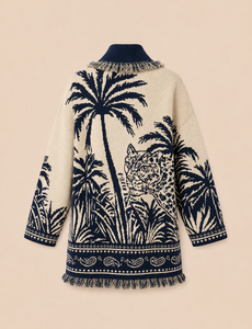 <span class=keywords><strong>Cardigan</strong></span> Lungo in <span class=keywords><strong>Lana</strong></span> da <span class=keywords><strong>Donna</strong></span> Stile Bohemien con Jacquard Albero di Cocco, Maniche Lunghe, Moda Autunno Inverno, Vendita all'Ingrosso - Product Image 5
