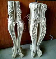 Pieds de meubles en bois massif de style européen sculptés CNC, non finis, pour table et canapé, salle à manger