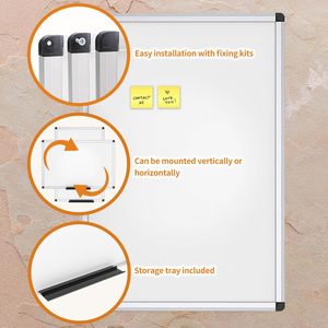 <span class=keywords><strong>Tableau</strong></span> blanc <span class=keywords><strong>magnétique</strong></span> effaçable à sec en matériau argenté Nano/PET/PVC, 36x24 pouces, avec taille <span class=keywords><strong>personnalisable</strong></span> pour la maison/le bureau/l'école - Product Image 4