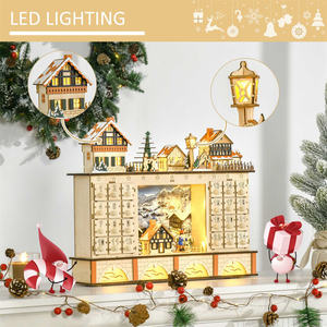 Calendario de Adviento de Luces Navideñas de Madera con Cuenta Regresiva de 24 Días, Decoración Navideña con Luces Decorativas a Pilas, Marca DB - Product Image 5