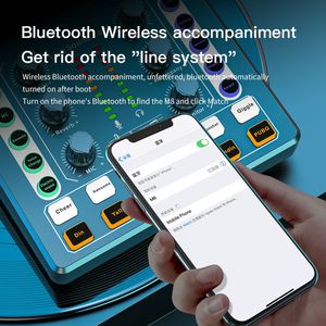 <span class=keywords><strong>Carte</strong></span> <span class=keywords><strong>son</strong></span> M8 sans fil <span class=keywords><strong>Bluetooth</strong></span> mélangeur audio numérique <span class=keywords><strong>externe</strong></span> réduction du bruit diffusion en direct diffusion podcasting - Product Image 5