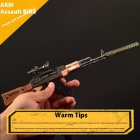 Modelo de Rifle de Asalto AKM de PUBG a Escala 1:2.05 de 32 cm, Totalmente Metálico, en Caja de Regalo, con Cargador Móvil, No Dispara, Coleccionable, Regalo para Niño, Decoración de Escritorio
