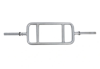 Barre de musculation pour triceps en acier chromé de 34 pouces avec plaques de poids, portable, pour une utilisation à domicile, pour la musculation du corps entier
