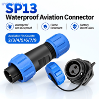 Connecteur d'aviation étanche HYSF SUBSEA SP13 à 2 broches, prise femelle à visser avec capuchon de protection pour équipement marin