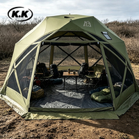 Tente dôme instantanée et isolée Kawagebo Kamp (KK) pour 8 à 10 personnes, en tissu Oxford, imperméable, avec auvent