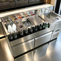Station de Bar à Cocktails Multifonctionnelle en Acier Inoxydable pour Restaurants, Vente en Gros Usine pour Détaillants d'Équipements de Bar