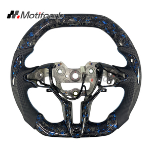 Volante Deportivo Personalizado de Fibra de Carbono Forjado Azul para Hyundai Serie N I20N I30N Elantra N N-line 2018-2026 - Product Image 1