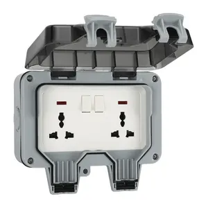 Factory wholesale British standard 13A two way multifunctional six hole outdoor IP66 waterproof socket