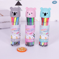 Dessin animé ours coloré 12 24 36 couleurs Graffiti eau couleur stylo bricolage à la main 6 pièces un ensemble pinceau de peinture