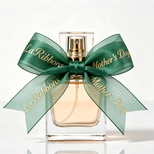 Ruban transparent imprimé avec des paillettes dorées de luxe, nœud en organza fait à la main, boîte cadeau pour la fête des mères, emballage de parfum, décoration - Product Image 4