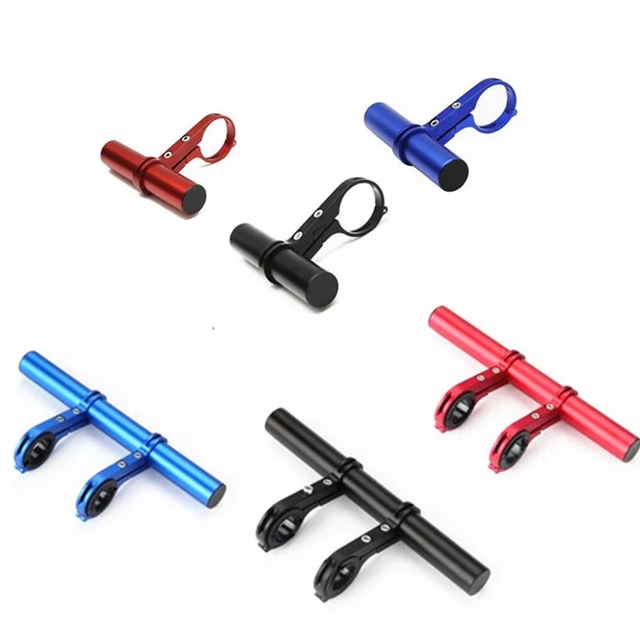 Bicycle Handlebar Extension, Dual Bar Aluminum Alloy Mount for Flashlight, Bike Computer & Light
