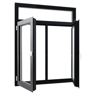 Aluminum #65 Grey 2.0mm Both Open Thermal Break 6mm +12A+6mm Double Tempered Glass Casement <b>Window</b> - Product Image 1