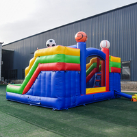 Château gonflable avec toboggan Trampolines gonflables Château de rebond Maison de saut en PVC Grand château gonflable Double toboggan Combo pour enfants