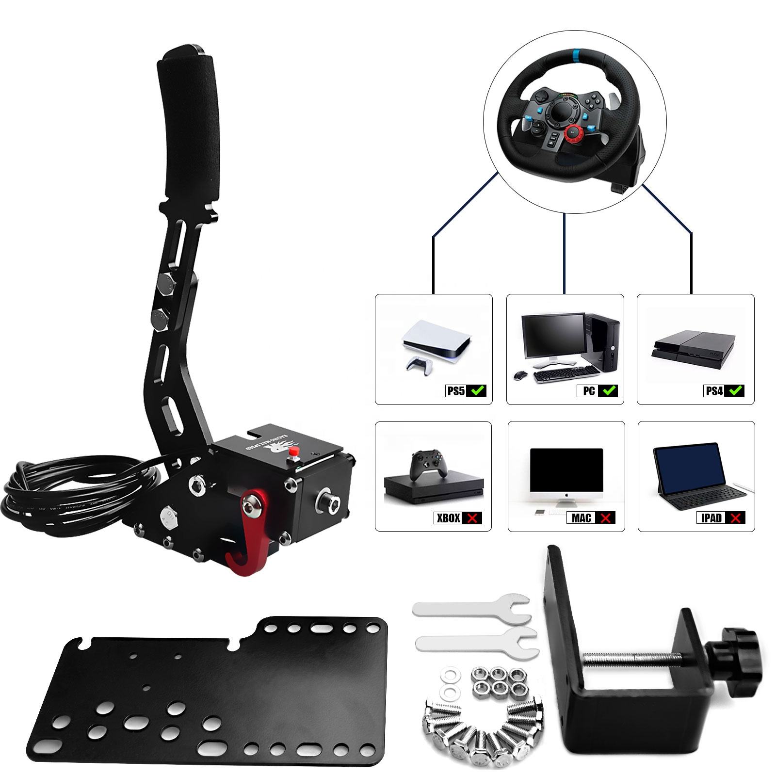 PS * 5 PC USB Handbrake para SIM Auto Jogos de Corrida G25/G27/G29 T500 Aço  \u0026 Alumínio RALLY Ajustável para PC Windows DIRT RALLY, image size:1600x1600