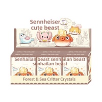 Vente en gros de figurines d'animaux en résine mignonnes avec cristaux de créatures marines forestières, pierres de cristal naturelles, boîte mystère, ornement de bureau, décoration intérieure