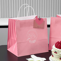 Sac à emporter pour pâtisserie, dessert, gâteau, beignets, gaufres, en papier kraft biodégradable, écologique, avec logo imprimé personnalisé, vente en gros