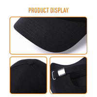 Casquette de baseball structurée 6 panneaux en sergé de coton, visière incurvée, plaque métallique classique, réglable, style business décontracté, vente en gros