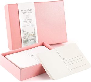 48 feuilles de <span class=keywords><strong>cartes</strong></span> <span class=keywords><strong>postales</strong></span> aquarelles couleur naturelle A3/A4/A5, 140lb/300gsm, papier vierge 100% coton, fournitures artistiques - Product Image 1