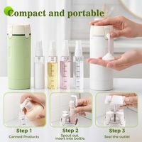 Botol Kosmetik Portabel 4 in 1 Anti Bocor, Wadah Perlengkapan Mandi, Warna Kustom, Logo Embos, Mendukung Cetakan Pribadi