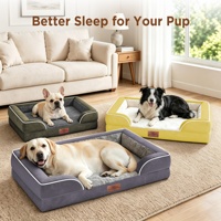 Lit pour chien de luxe moderne et tendance, toutes saisons, imperméable, antidérapant, orthopédique, en mousse alvéolée, avec coussin en peluche, certifié OEKOTEX