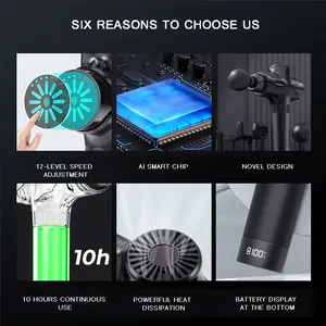 OEMディープティッシュ電動マッサージャーカスタムロゴプロ用マッサージガンハンドヘルドプレミアムボディマッサージガン - Product Image 3