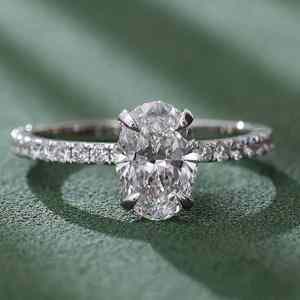 VOAINO Gia Igi 인증 Cvd HPT 랩 성장 다이아몬드 14k 18k 솔리드 골드 화이트 골드 링 타원형 약혼 반지 쥬얼리 - Product Image 1