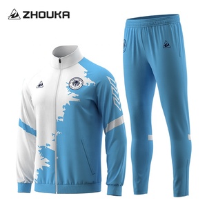 Logo personnalisé de haute qualité Nom Équipe Formation Échauffement <span class=keywords><strong>Football</strong></span> Manteau Veste À Manches Longues Hommes <span class=keywords><strong>Football</strong></span> Club Marque Survêtements Ensembles - Product Image 1