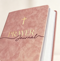 Cuaderno de Oración y Devoción Personalizado, Elegante, de Cartón Rosa, con Impresión Digital en Relieve, Tapa Dura, Papel Artístico