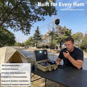 Antena de media onda alimentada por el extremo JYR8010-150W para radioaficionados, 8 bandas, 10m-80m, balun 1:64, no requiere ajuste, ideal para POTA/SOTA - Product Image 4