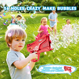 Pistola <span class=keywords><strong>de</strong></span> <span class=keywords><strong>Burbujas</strong></span> <span class=keywords><strong>de</strong></span> Juguete para Niños con Luz LED y Diseño Recargable, Pistola <span class=keywords><strong>de</strong></span> <span class=keywords><strong>Burbujas</strong></span> Automática <span class=keywords><strong>de</strong></span> 16 Orificios para Niños - Product Image 5