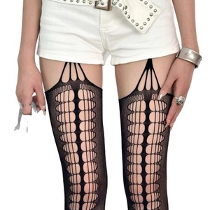 Black Fishnet Stockings 20D Thin Plus Size Women's Suspender Pantyhose Four Seasons Wear - Product Image 4