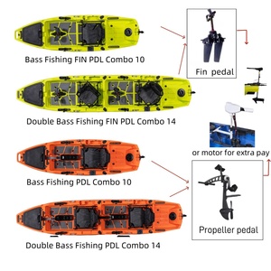 Kayak à pédales modulaire en plastique HDPE à coque détachable en 3 sections de <span class=keywords><strong>14</strong></span> pieds, kayak à pédales solo tandem pour la pêche - Product Image 6