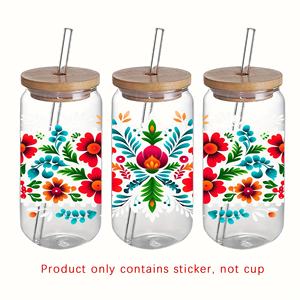 สติกเกอร์ติดแก้วแบบกันน้ำ UV DTF ลายดอกไม้ สำหรับแก้วเย็น หนังสือ ขายดี - Product Image 4