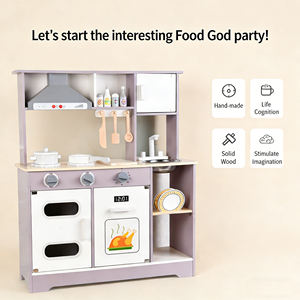 ชุดของเล่นครัวไม้สำหรับเด็กก่อนวัยเรียน สีชมพู พร้อ<span class=keywords><strong>ม</strong></span>เครื่องจำลองเตาแก๊สและเตาไฟฟ้า - Product Image 4