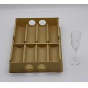 Separador de Copas de Vino Acrílico Color Champán con Estructura Resistente, Separador de Vasos de Plástico Reutilizable para Catering de Aerolíneas, Banquetes - Product Image 3